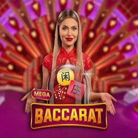 Mega Baccarat online game logo by Pragmatic Play on mr-pachocasino.gr