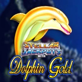 Dolphin Gold with Stellar Jackpots online game logo by Lightning Box Game on mr-pachocasino.gr